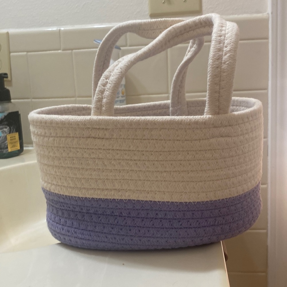 Cream and Lavender Basket